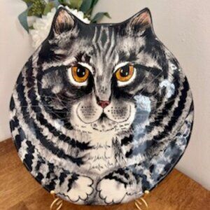 Vintage Cats by‎ Nina Ceramic Cat Plate or Platter – Collectible Cat Lover Gift